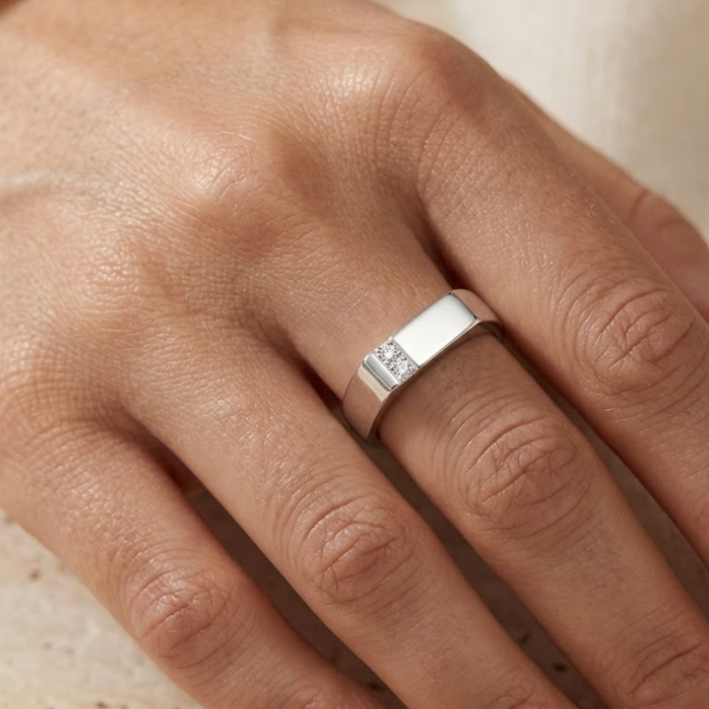 Men’s Pavé CZ Wedding Band