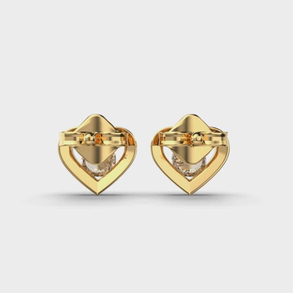 SOLITAIRE IN HEART KIDS DIAMOND STUDS