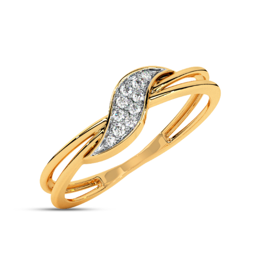 Gold ring with diamond accents on a white background, lab grown diamond in hyderabad