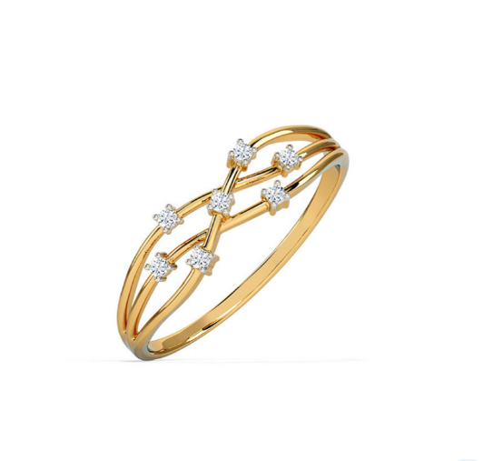 Gold bracelet with star-shaped diamond stones on a white background, lab grown diamond in hyderabad