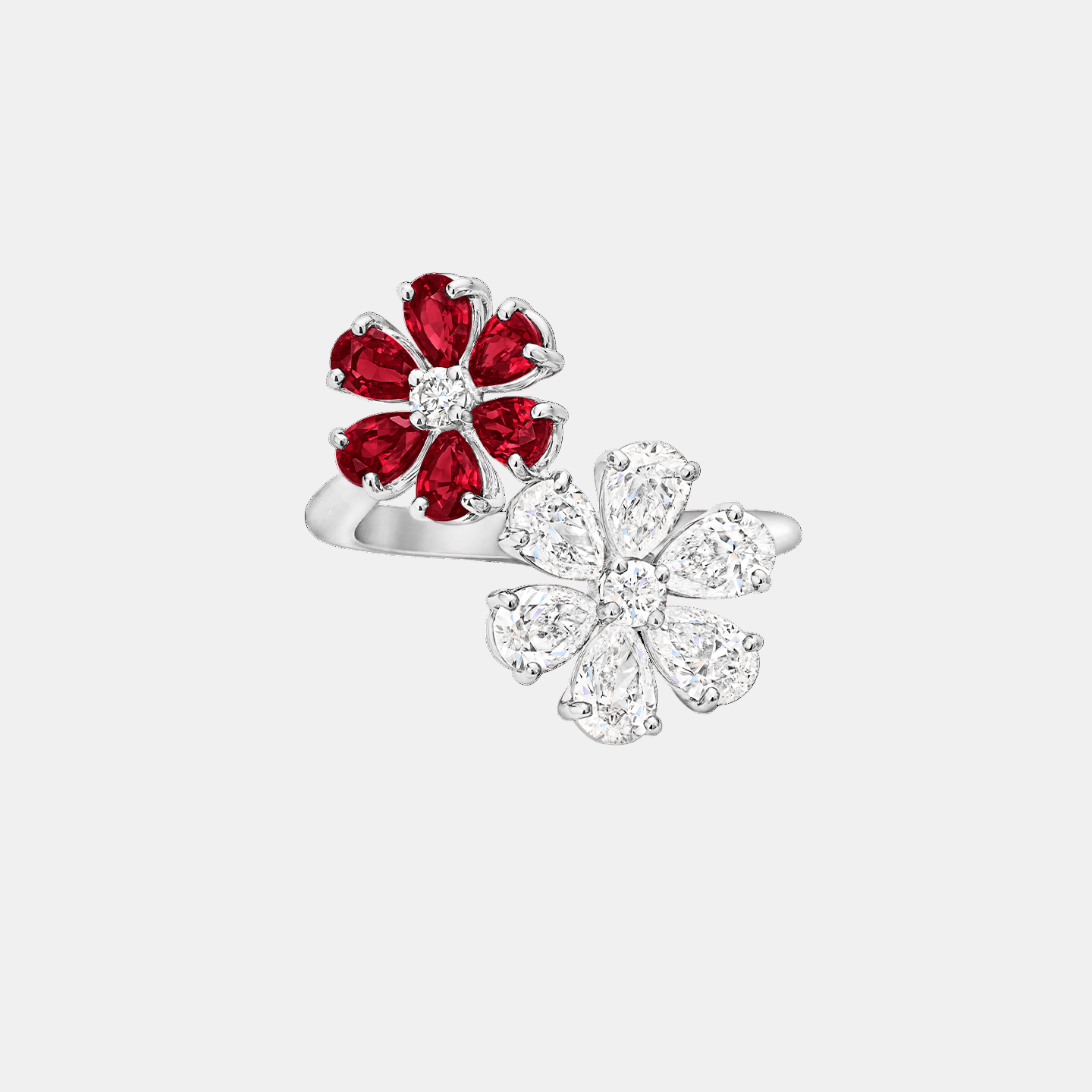 FORGET-ME-NOT RUBY AND DIAMOND TWIN RING