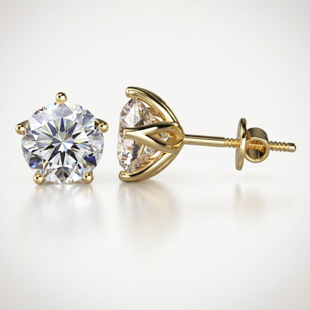 2ct Round Diamond Studs