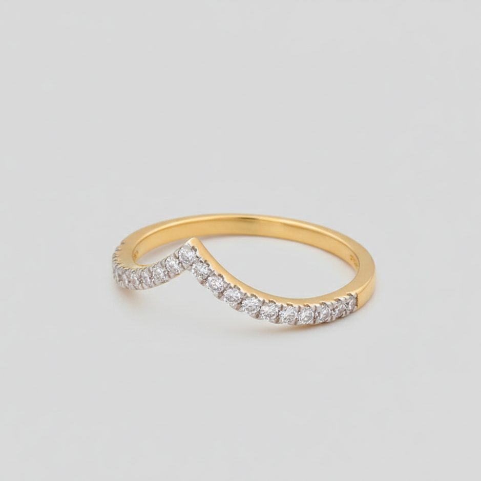 V pave Ring from Siyari Lab Grown Diamonds