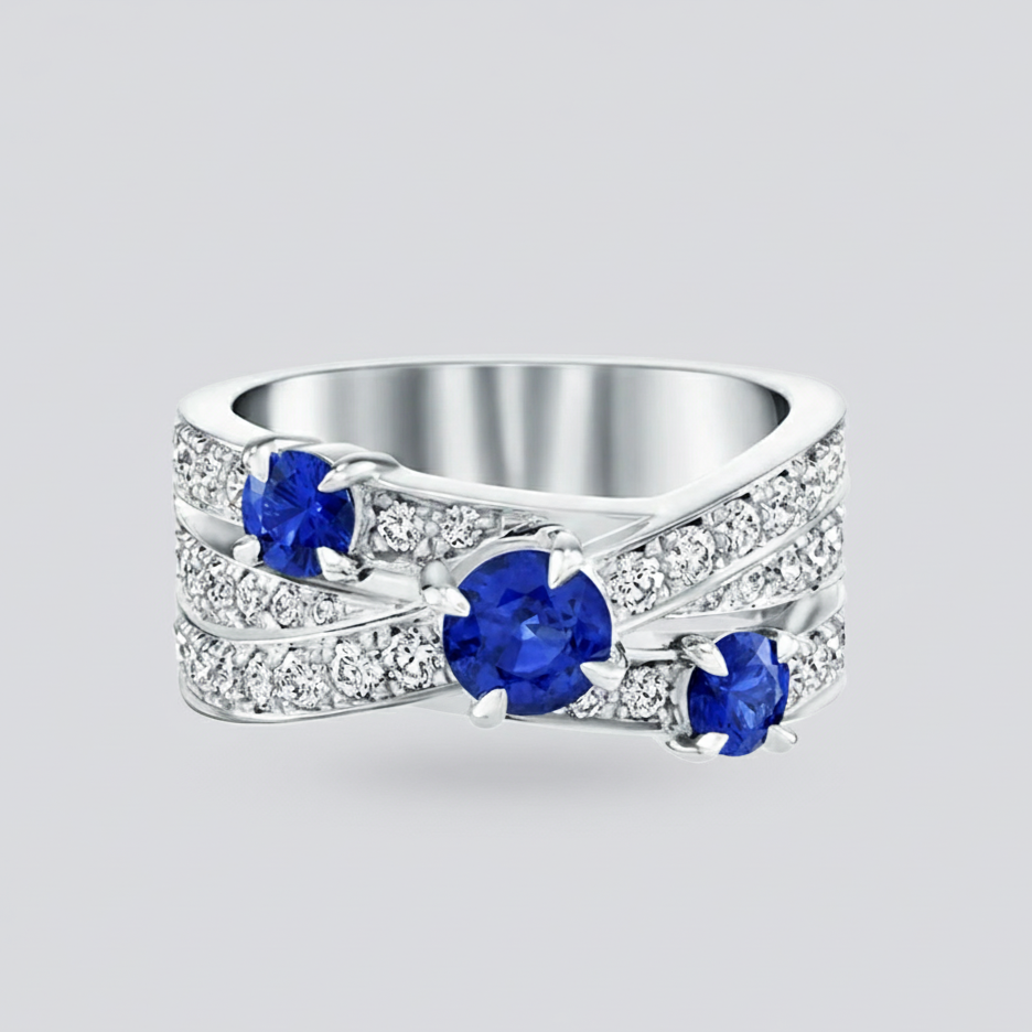 Crossover Sapphire 3-Row Ring