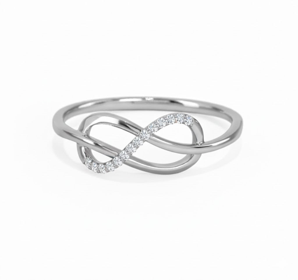14K Gold Alley Twine Infinity Diamond Ring