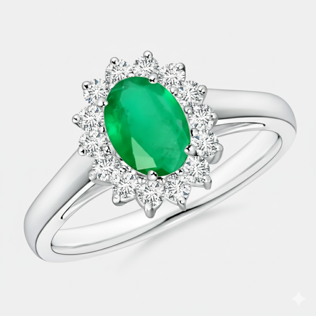 Princess Diana Inspired Emerald Ring
