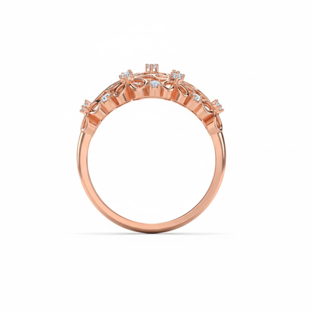 18K Gold Millie Floral Diamond Band