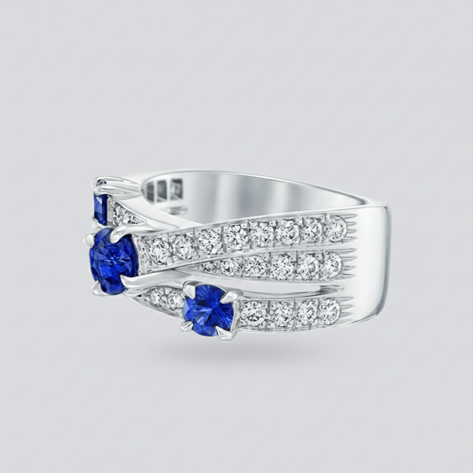 Crossover Sapphire 3-Row Ring