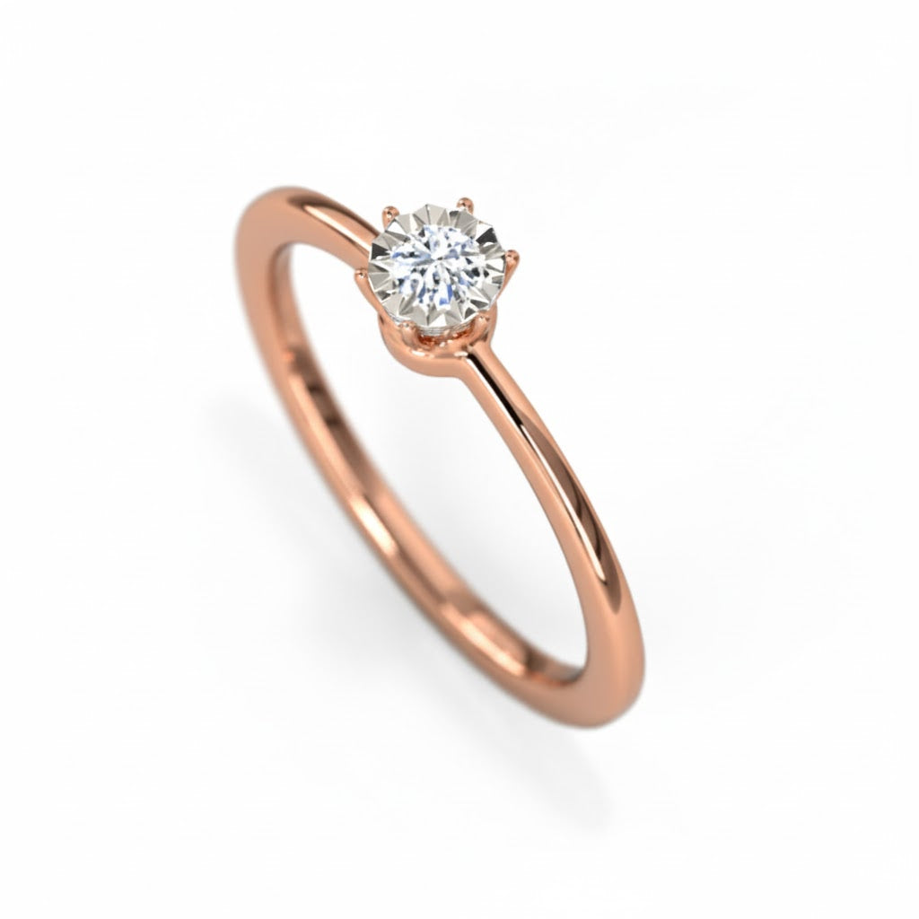 18K Gold Glitter Miracle Plate Diamond Ring