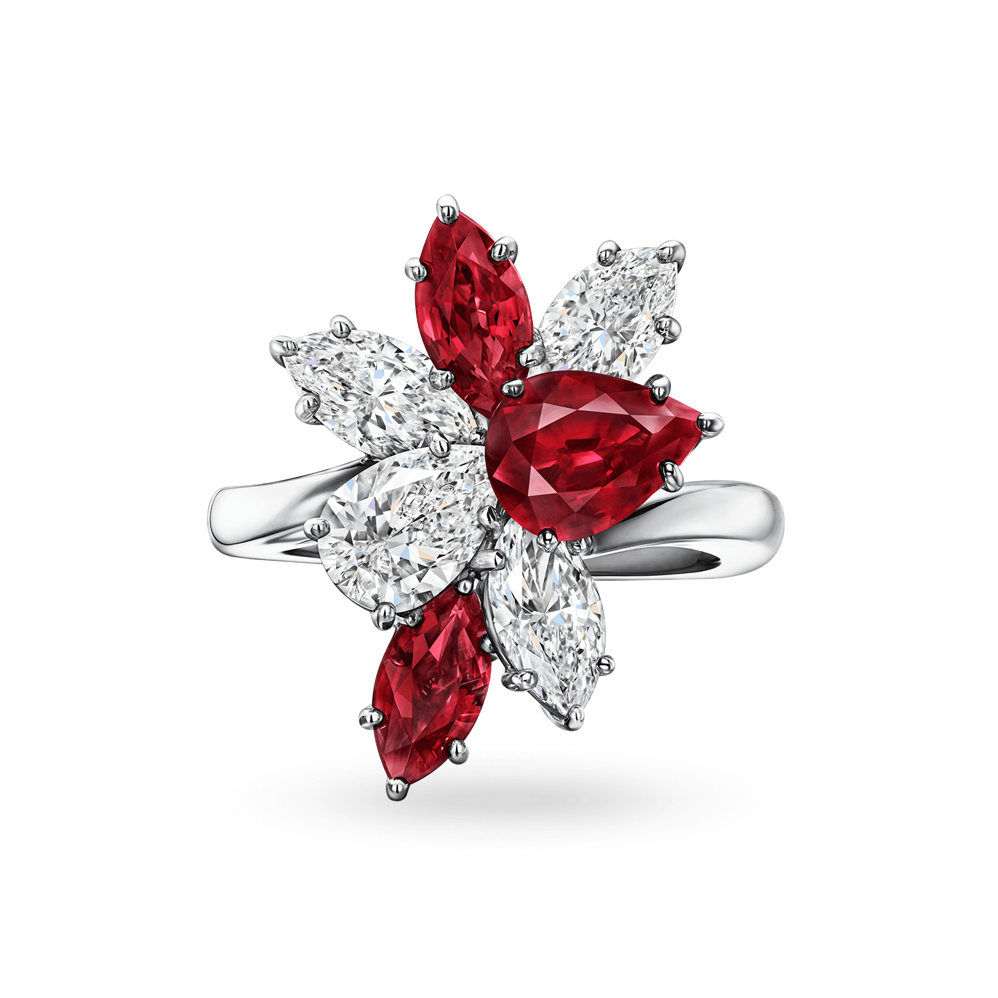 Cluster Ruby and Diamond Ring