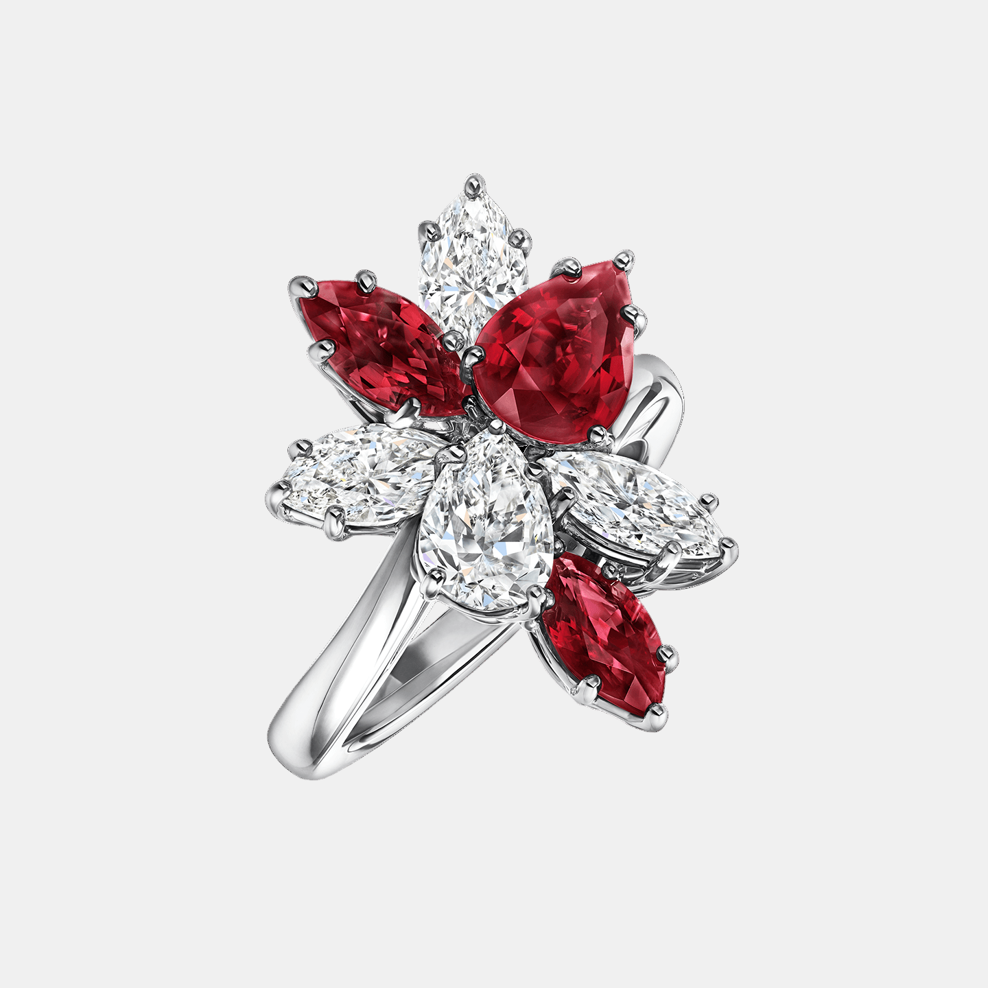 Cluster Ruby and Diamond Ring