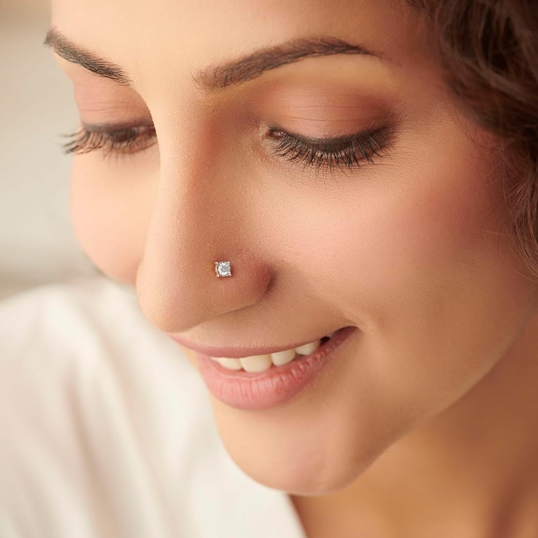 "Siyari Lab-Grown Diamond Nose Pin Collection – Chic and sophisticated nose pins with conflict-free lab-created diamonds, ideal for modern style."