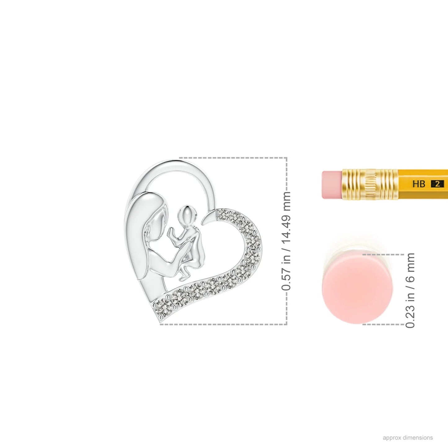 Diamond Heart Mother & Baby Pendant