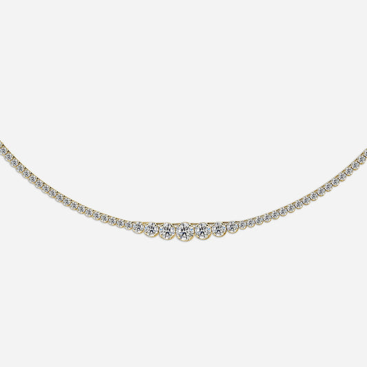 8.76 Carat Lab Grown Graduated Diamond Tennis Necklaces