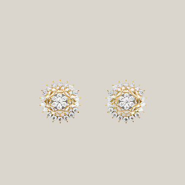 Lavish Floral Diamond Studs Earrings