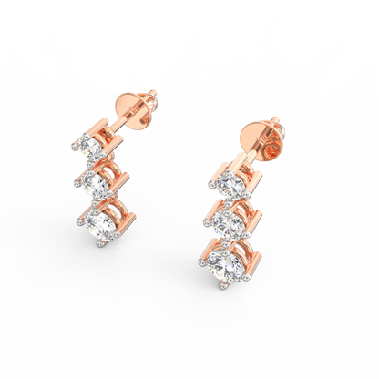 Heavenly Cascade: Exquisite Diamond Drop Earrings