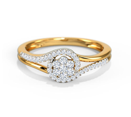 18K Gold Elen Cluster Diamond Ring