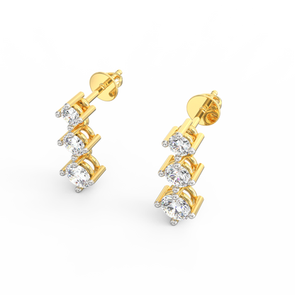 Heavenly Cascade: Exquisite Diamond Drop Earrings