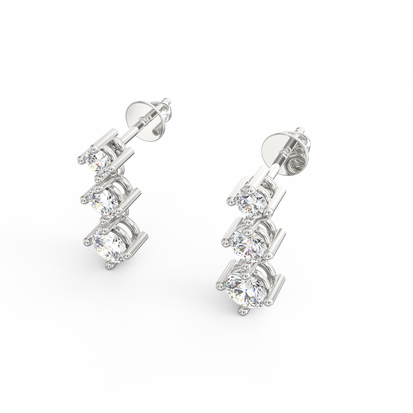 Heavenly Cascade: Exquisite Diamond Drop Earrings