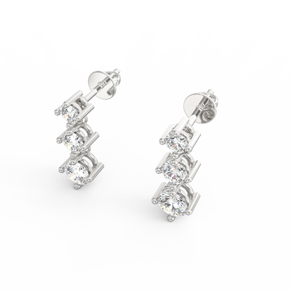 Heavenly Cascade: Exquisite Diamond Drop Earrings