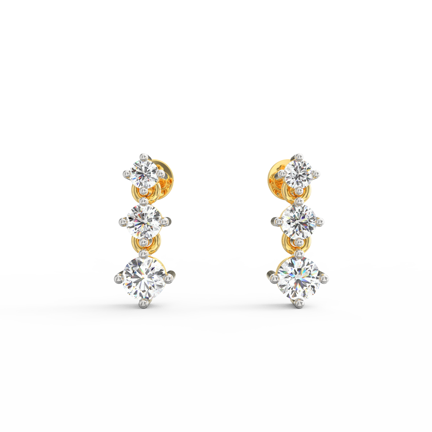 Heavenly Cascade: Exquisite Diamond Drop Earrings