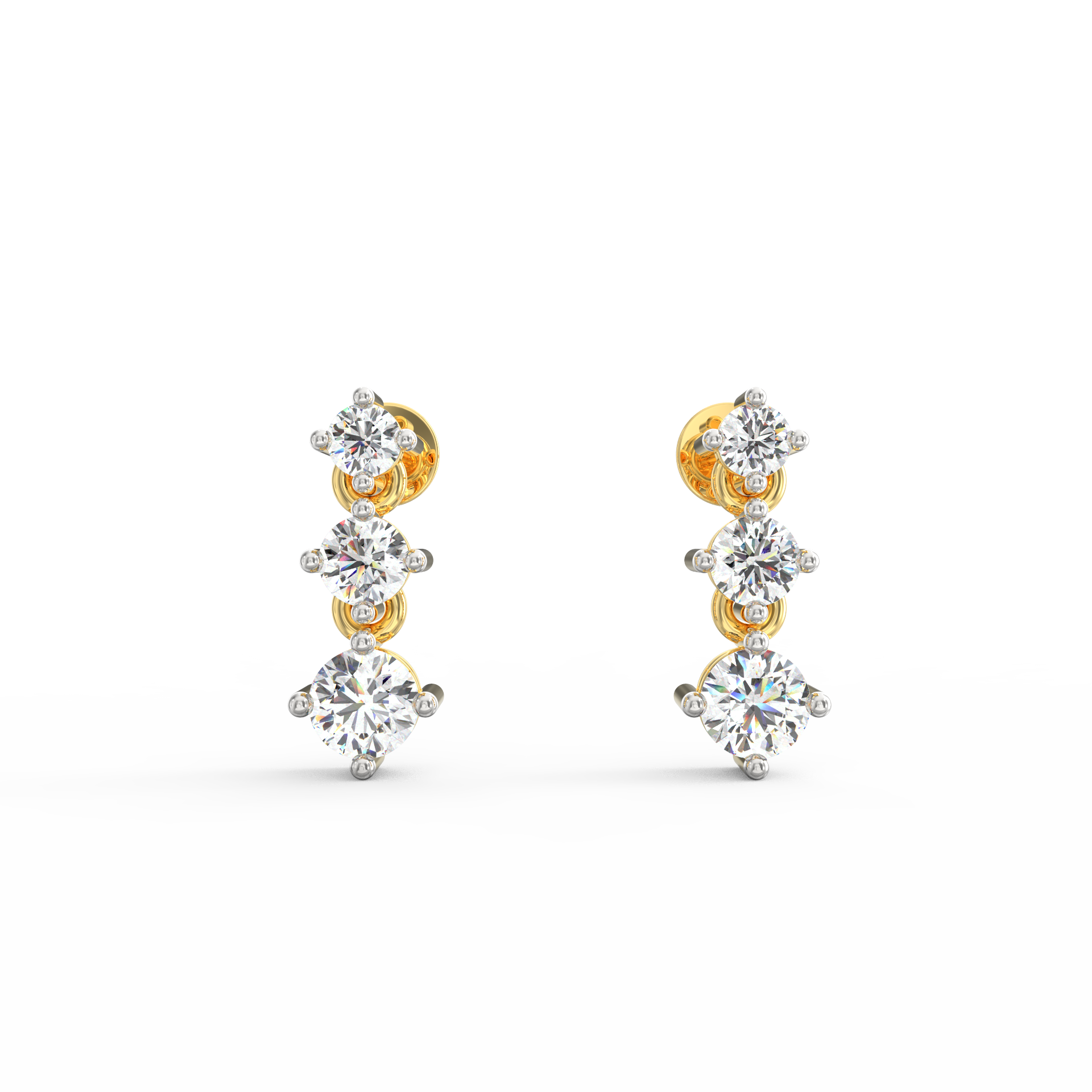 Heavenly Cascade: Exquisite Diamond Drop Earrings