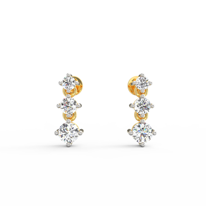 Heavenly Cascade: Exquisite Diamond Drop Earrings