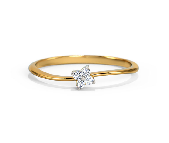 Gold ring with a diamond on a white background, lab grown diamond in hyderabad