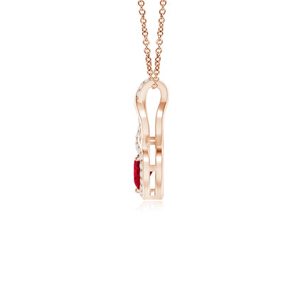 Ruby Infinite Heart Pendant with Diamonds