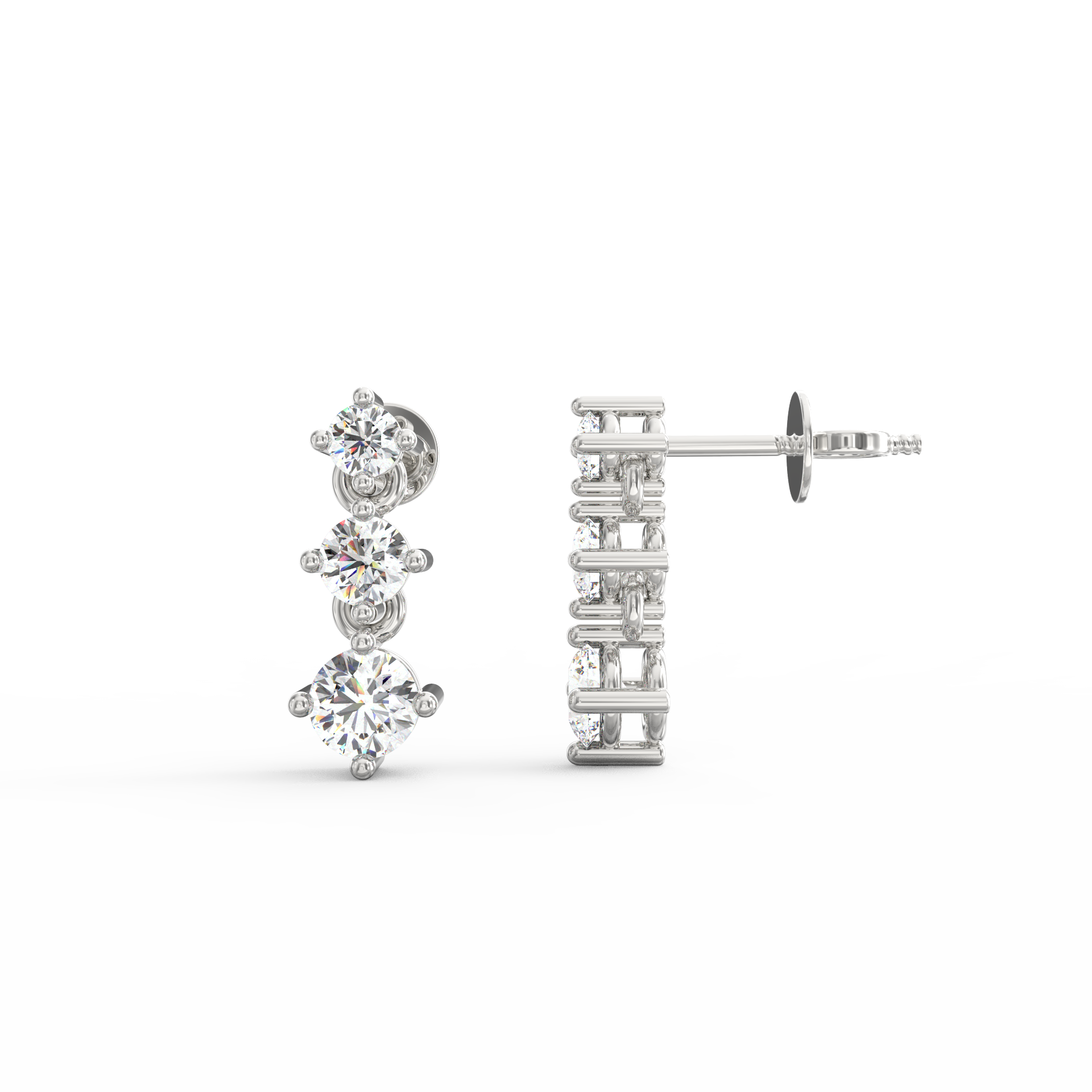 Heavenly Cascade: Exquisite Diamond Drop Earrings