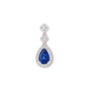 Pear Blue Sapphire Drop Earrings with Diamond Halo