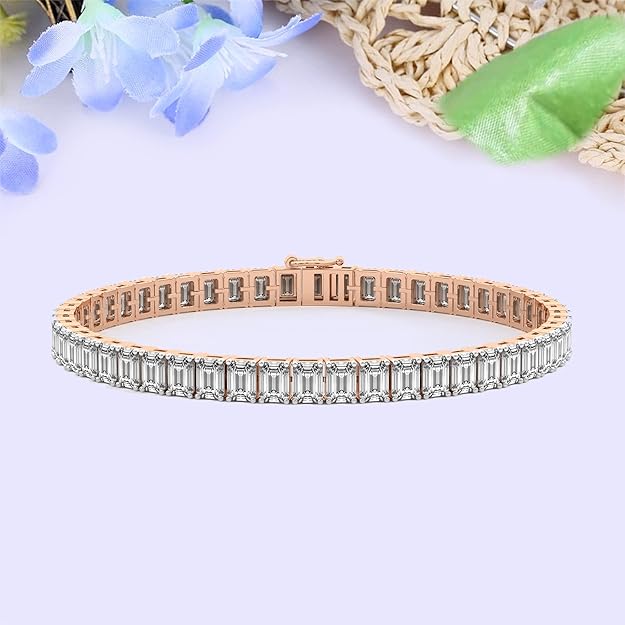 Emerald Brilliant Diamond Tennis Bracelet