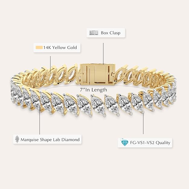 Calvina Marquise Tennis Bracelet