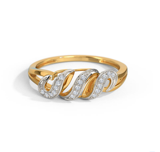 18K Gold Interwind Shimmer Diamond Ring