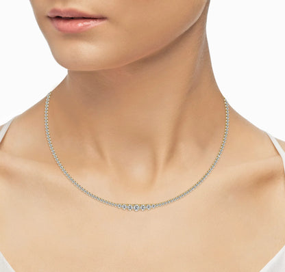 8.76 Carat Lab Grown Graduated Diamond Tennis Necklaces