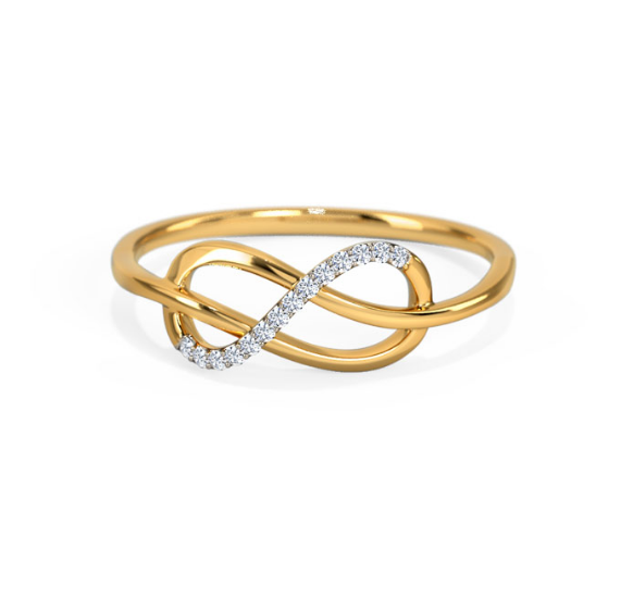 14K Gold Alley Twine Infinity Diamond Ring