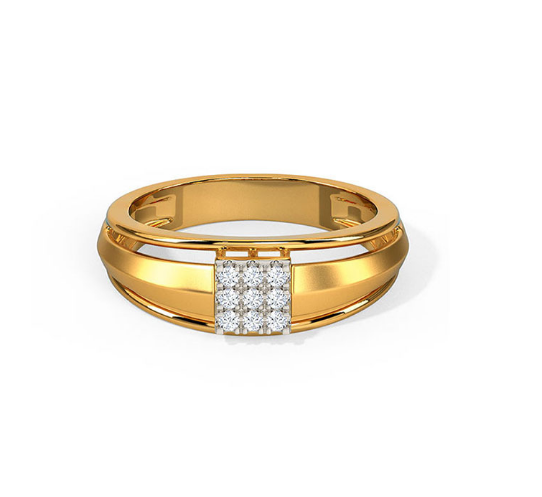 Gold ring with a diamond on a white background, lab grown diamond in hyderabad