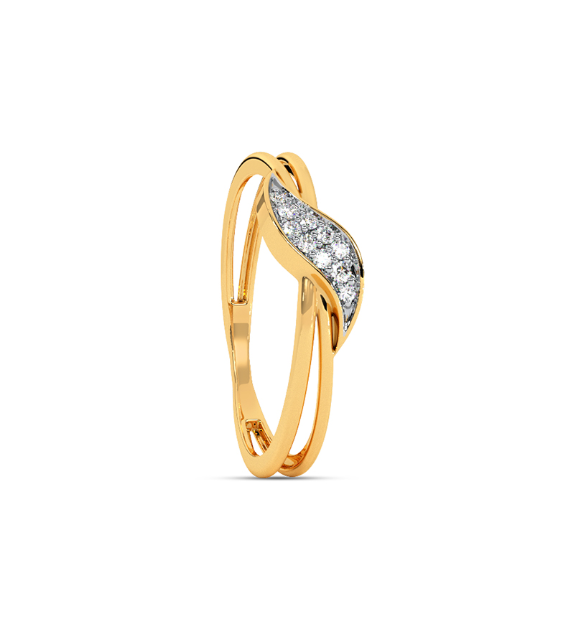 Gold ring with diamond accents on a white background, lab grown diamond in hyderabad