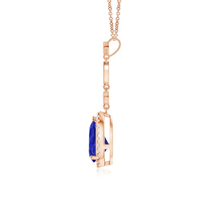 Tanzanite Teardrop Pendant with Diamond