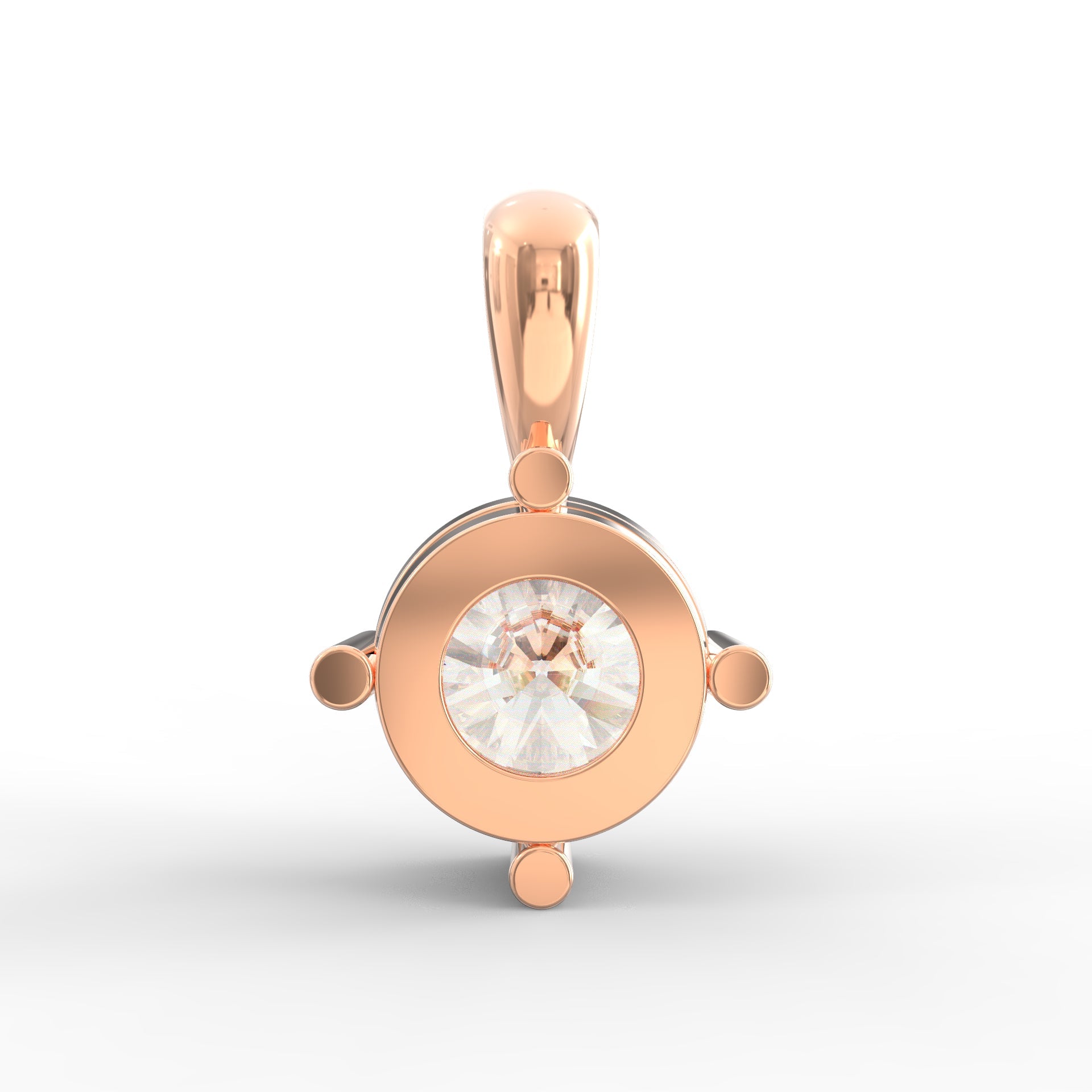 Timeless Elegance: Classic Solitaire Diamond Pendant with Subtle Gold Accent