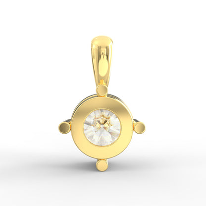 Timeless Elegance: Classic Solitaire Diamond Pendant with Subtle Gold Accent