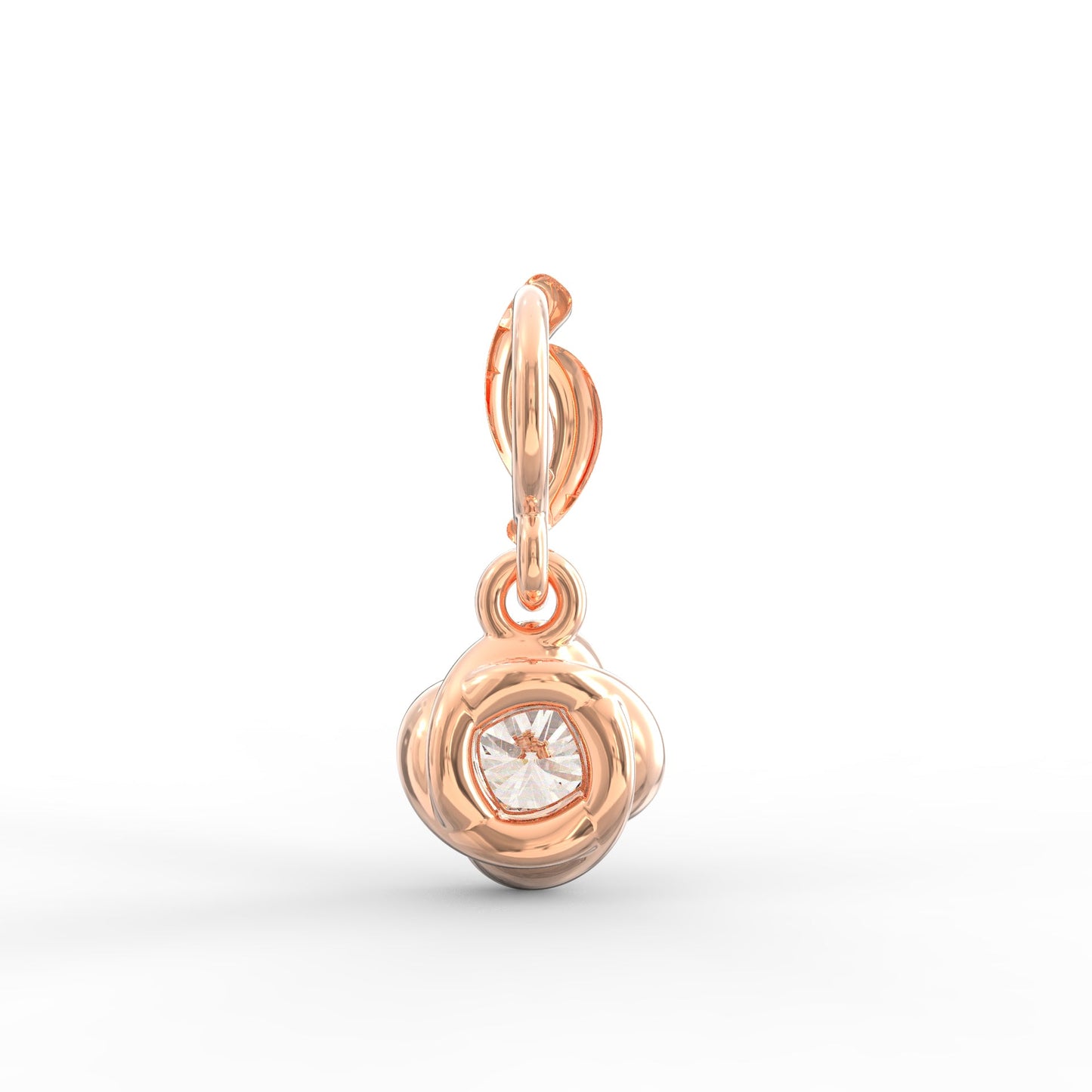 Radiant Elegance: Swirling Gold Solitaire Pendant with Lab-Grown Diamond