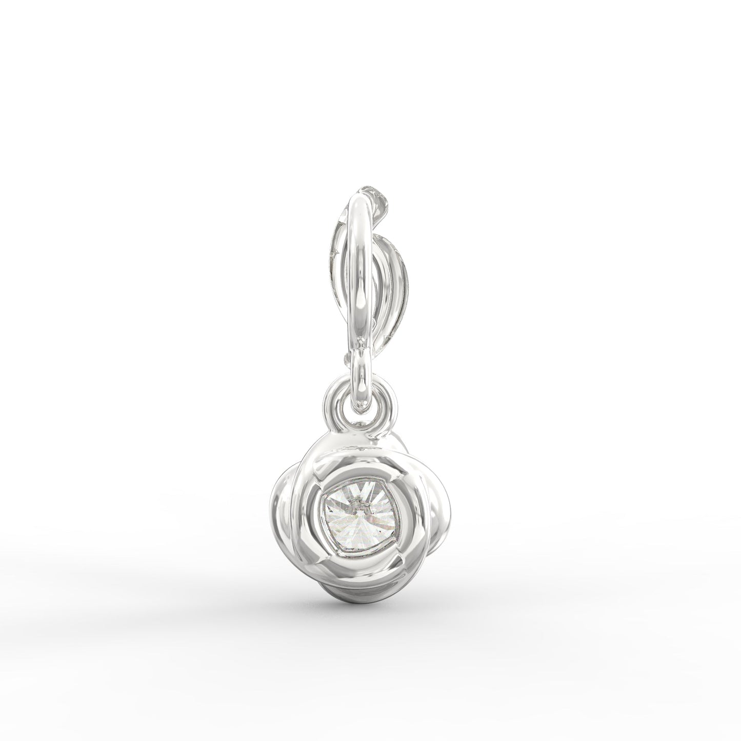 Radiant Elegance: Swirling Gold Solitaire Pendant with Lab-Grown Diamond