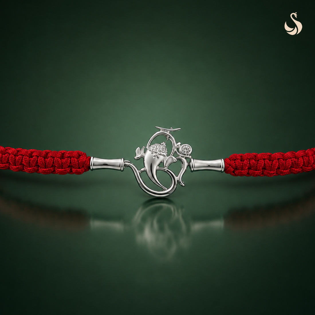 Ganesha Diamond Rakhi (SILVER)