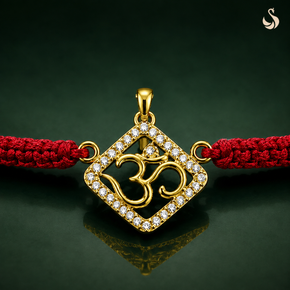 Om Diamond Rakhi (SILVER)