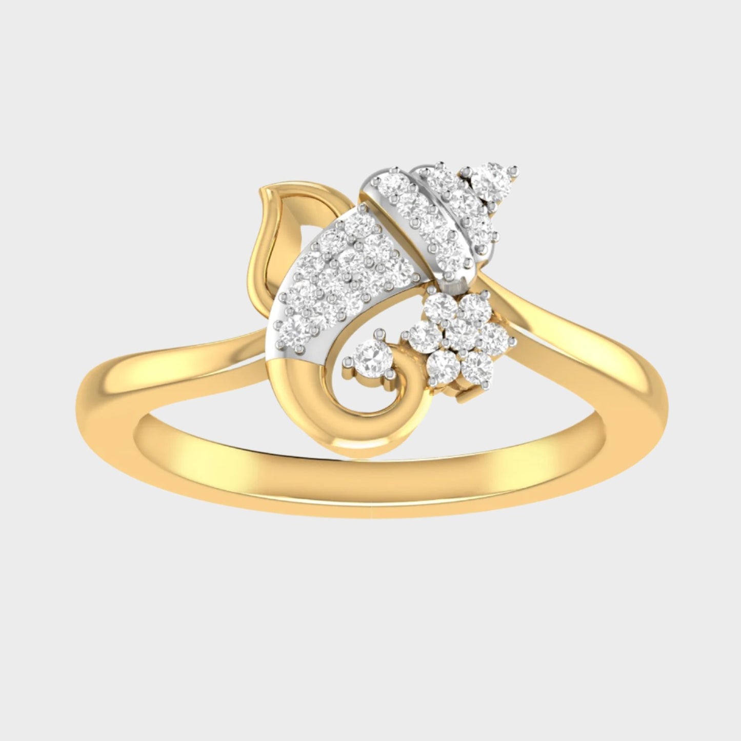 Real Diamond Ganesha Design Ring