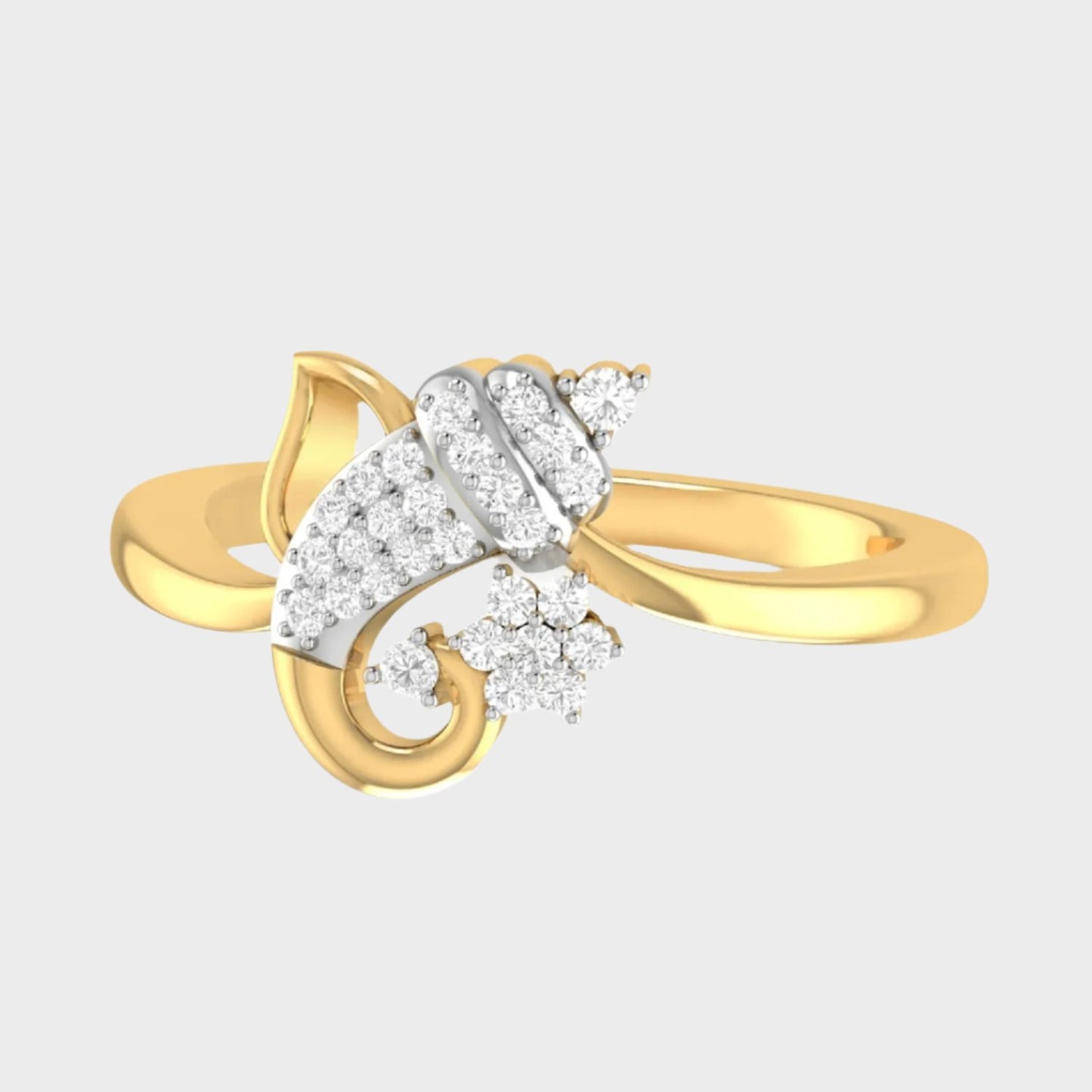 Real Diamond Ganesha Design Ring