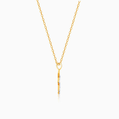 Gold Majestic Branches Diamond Pendant WIth Chain