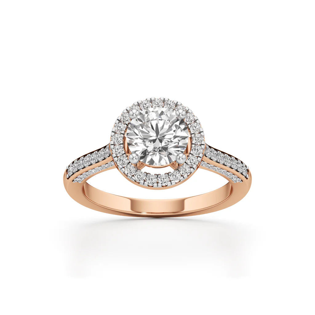 Halo Engagement Ring with Brightband