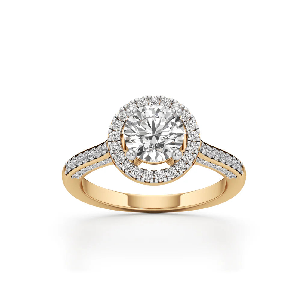 Halo Engagement Ring with Brightband